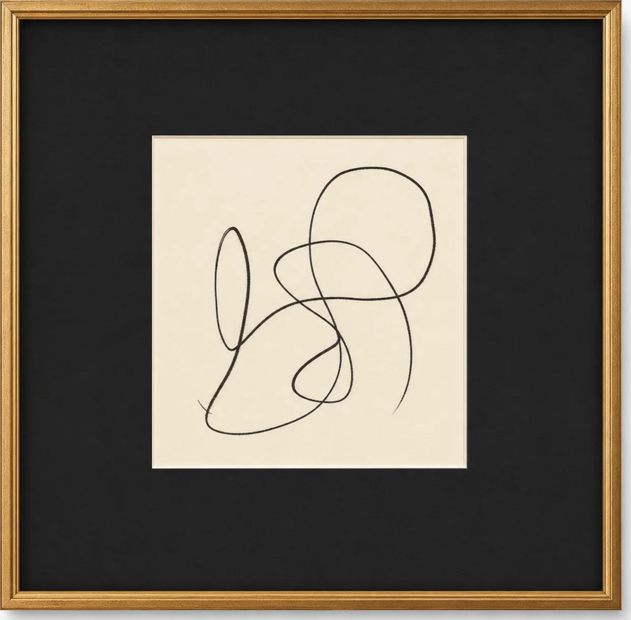 Continuous Line Loop Drawing, original artwork by Studio Sakaia, made to order
