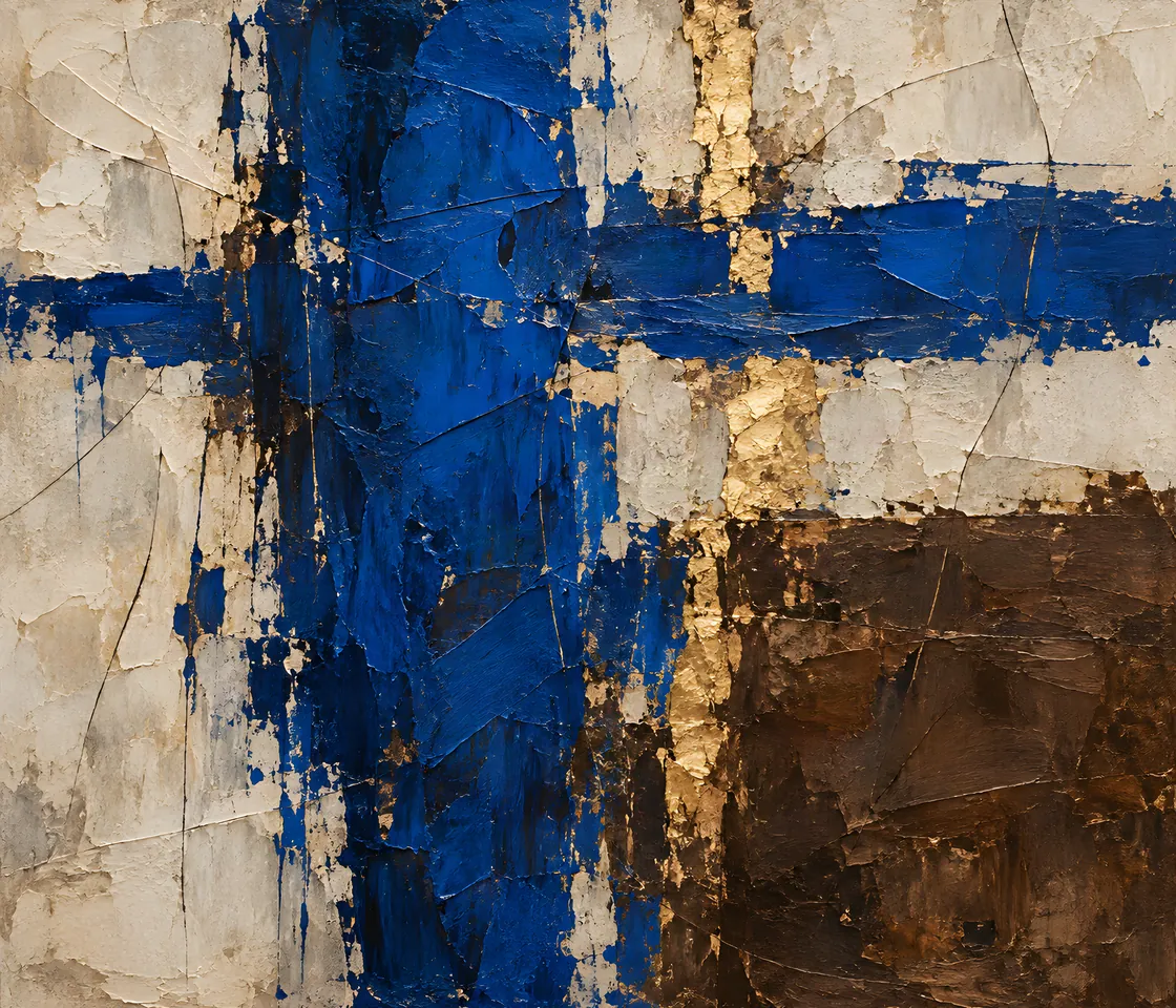 Intonaco Blue Ground, original artwork by Studio Sakaia, made to order