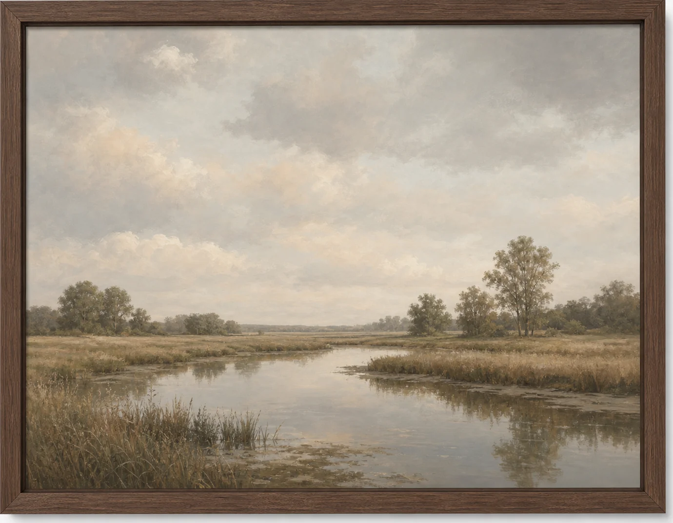 Marsh River Muted Landscape, original artwork by Studio Sakaia, made to order