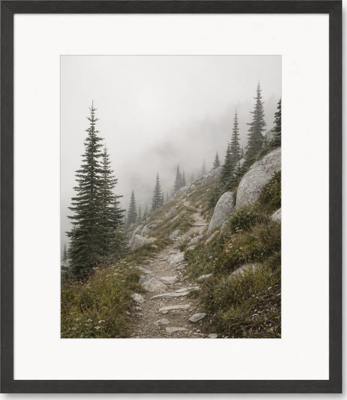 Misty Mountain Trail Photograph, original artwork by Studio Sakaia, made to order