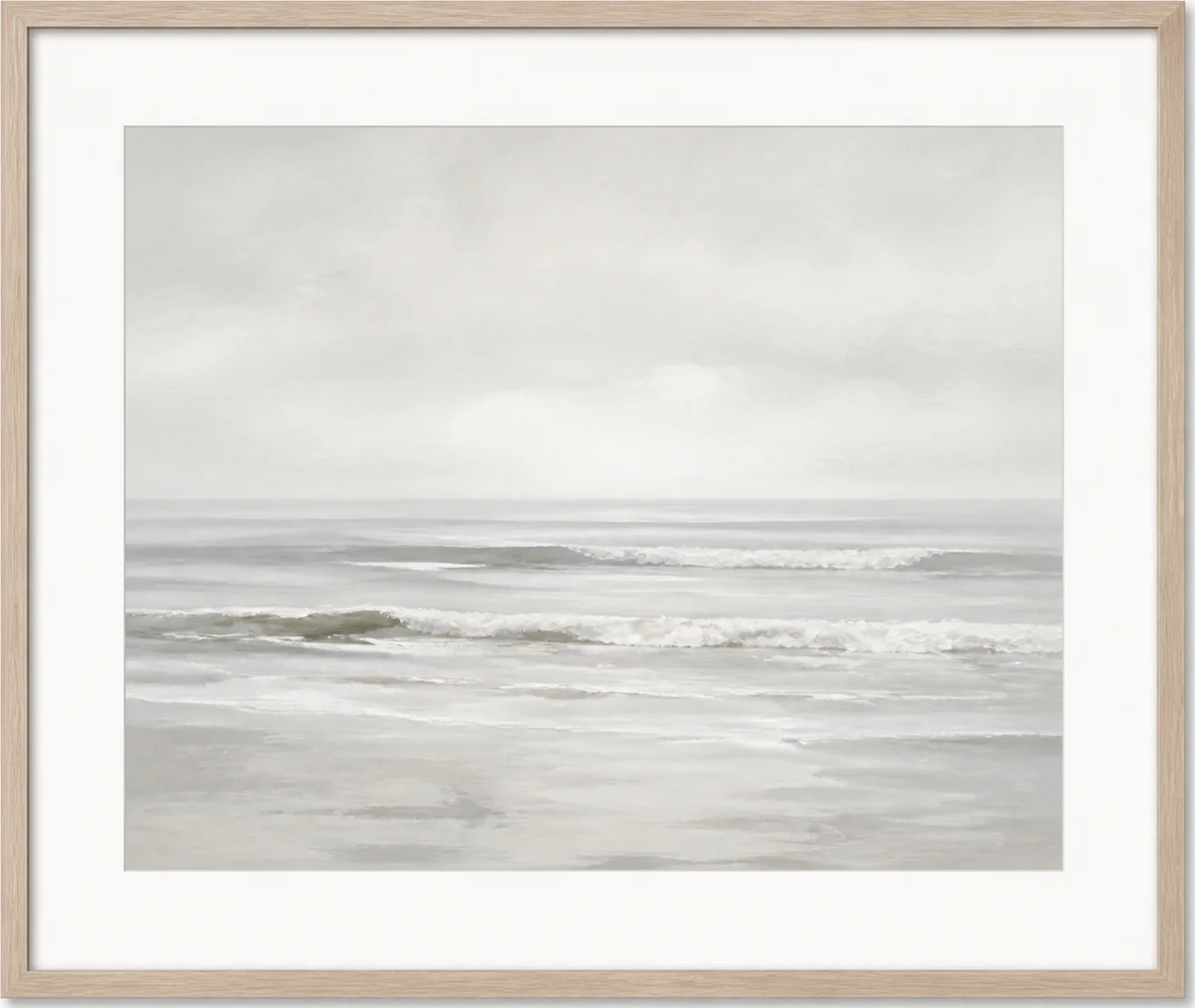 Pale Grey Seascape Abstract, original artwork by Studio Sakaia, made to order