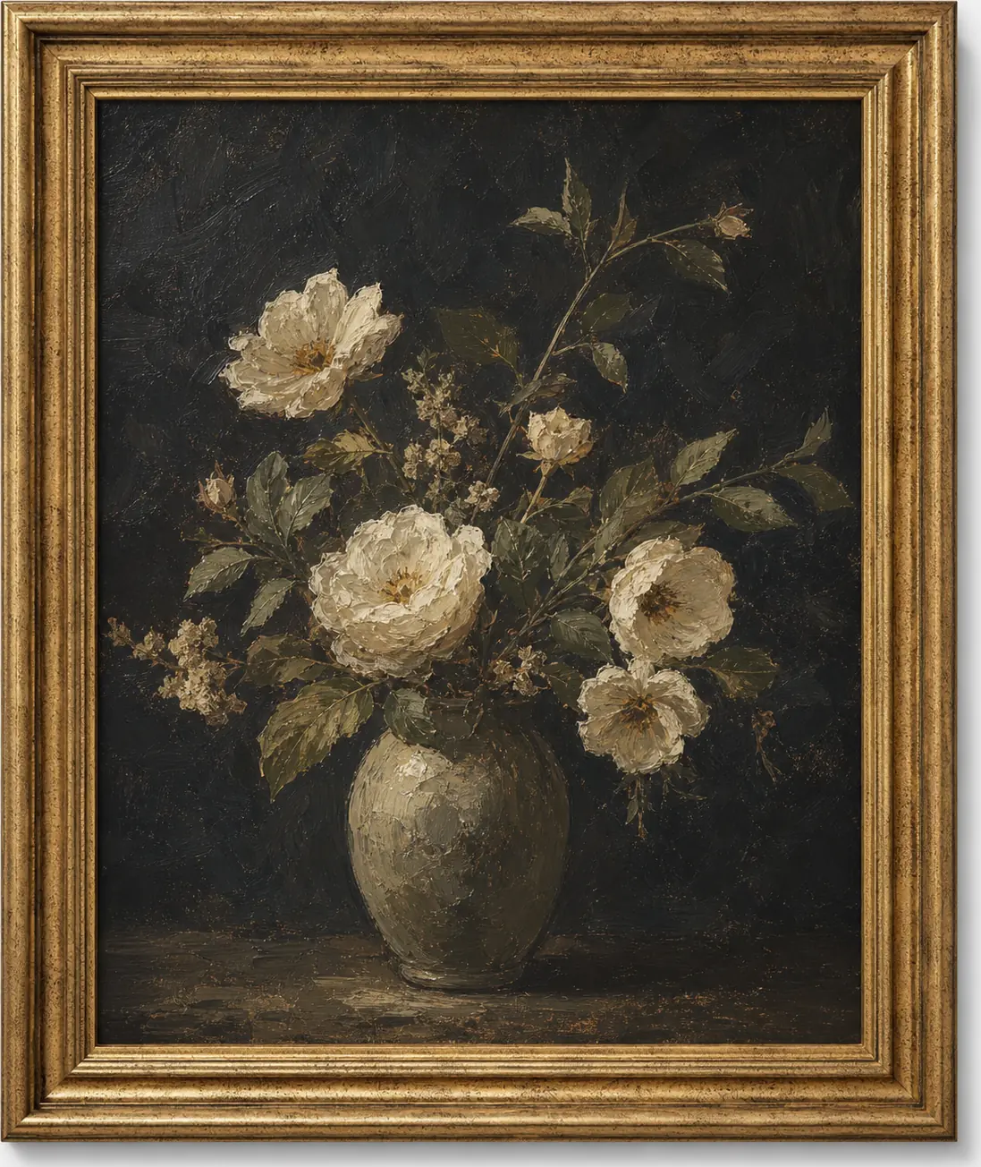 White Floral Still Life, original artwork by Studio Sakaia, made to order